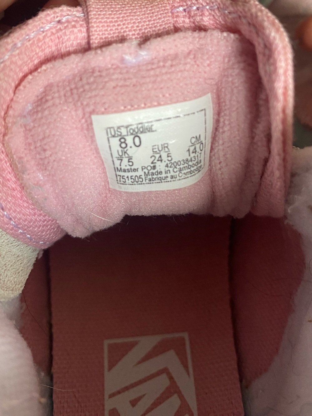 Vans Kids Pink and Light Gray High-Top Sneakers - Picture 5 of 5